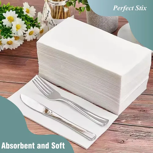 Vista 3 de Perfect Stix - Servilletas de cena (2 capas) color blanco