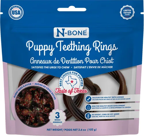 Vista 33 de N-Bone Anillos de dentición para cachorros, sabor a mantequilla de maní, masticables naturales para la dentición y golosinas para masticar, ayuda a