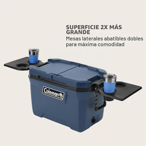 Vista 2 de Coleman Classic Series - Enfriador portátil aislado, resistente a fugas, para exteriores, mantiene el hielo hasta 5 días, 52/70/120/150 cuartos