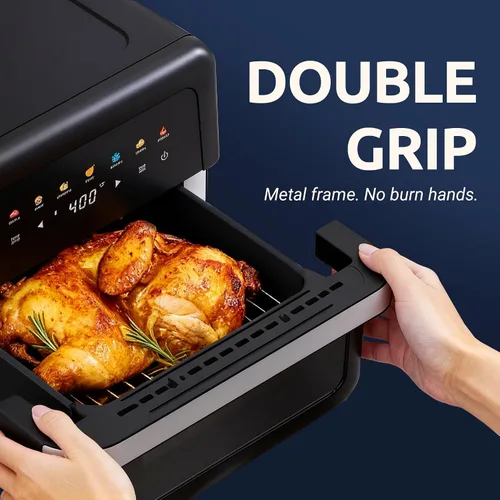 Vista 8 de Freidora de aire de 8 cuartos de galón de gran capacidad, horno freidora de aire digital 8 en 1 con circulación de aire rápida, control táctil