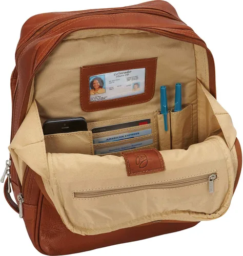Vista 11 de Piel Leather Mochila para tablet con solapa, Saddle, Mochila para tablet con solapa