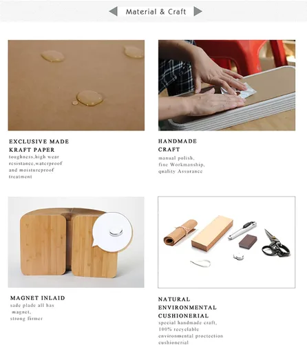 Vista 5 de AlienTech Home Furniture Softeating Modern Design Accordin Taburete plegable de papel de estraza Taburete relajante para pies, diseño de papel