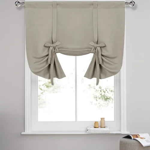 Vista 48 de DWCN Cortinas Opacas - Persiana Enrollable con Lazos para Ventana, Aislamiento Térmico, Oscurecimiento de Habitación, Cortinas con Bolsillo