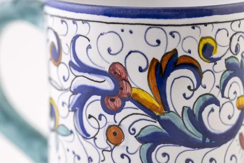 Vista 4 de Fima Ricco Deruta Blu - Taza de cerámica italiana hecha a mano, cerámica italiana Deruta, taza pintada, cerámica italiana, hecha en Italia, taza