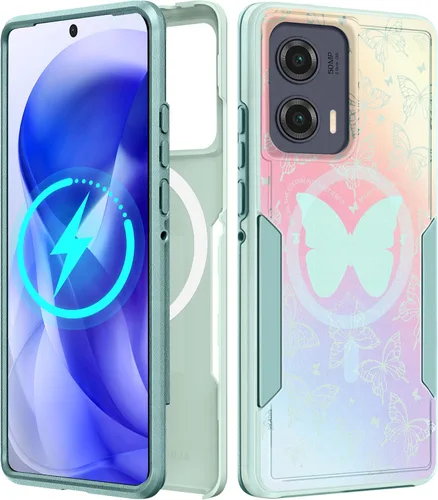 Vista 110 de Funda para Moto G 5G 2024 – Compatible con MagSafe para mujeres y niñas, bonita funda protectora magnética para teléfono, diseño femenino Kawaii