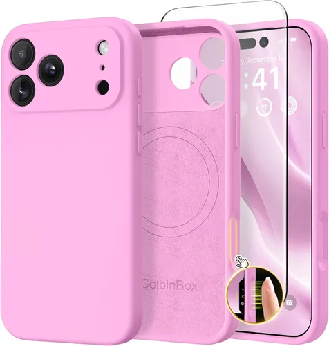 Vista 144 de GolbinBox Funda magnética para iPhone 17, compatible con MagSafe, cubierta de silicona integrada para control de cámara, funda de silicona líquida a