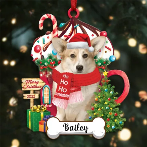 Vista 26 de Amantes de los perros de Navidad – Navidad de perros disponibles para muchos perros Shi Tzu – Adorno con forma personalizada, adorno de Navidad