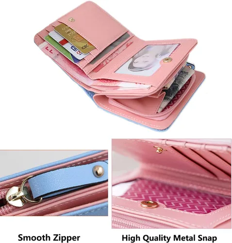 Vista 5 de Monedero de gato lindo para mujer, monedero plegable