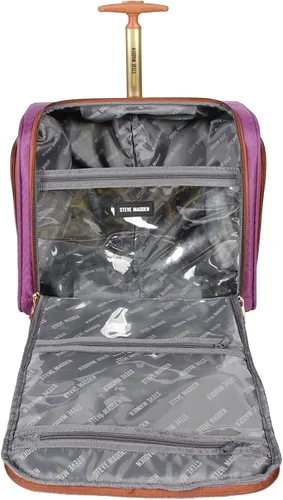 Vista 3 de Steve Madden maleta Bolsa con Ruedas veliz debajo del asiento, Púrpura), D4041-50-WT