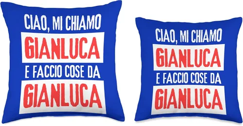 Vista 3 de Gianluca Idea Regalo Personalizzata con Nome Ciao Sono Faccio Cose Da Gianluca Personalizzato - Almohada personalizada, 16 x 16 pulgadas, multicolor
