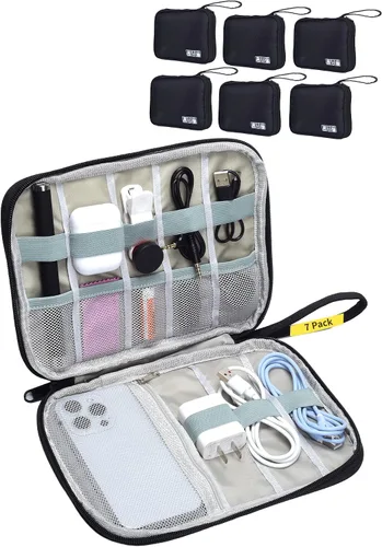 Vista 9 de 1 paquete de organizador de viaje electrónico bolsa de almacenamiento de cable de accesorios técnicos Large Travel Cable Organizer Pouch