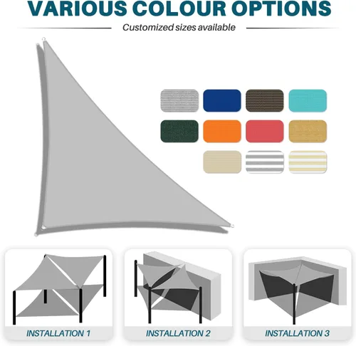 Vista 5 de Coarbor Toldo parasol triangular de 2 x 2 x 3 pies, para exteriores, patio, terraza, jardín (turquesa)