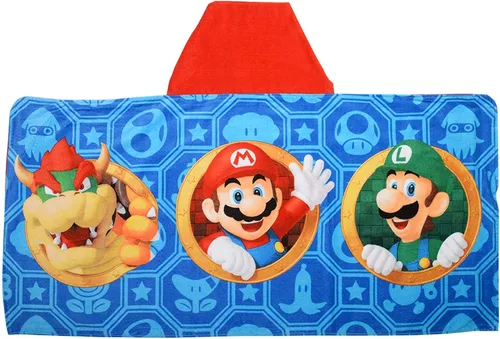 Vista 7 de Super Mario Toalla con capucha Nintendo Wrap Niño Azul