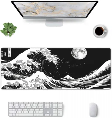 Vista 9 de Alfombrilla de escritorio, tapete de escritorio de 31.5" × 11.8", alfombrilla grande para mouse de juegos, alfombrilla duradera extendida para mouse
