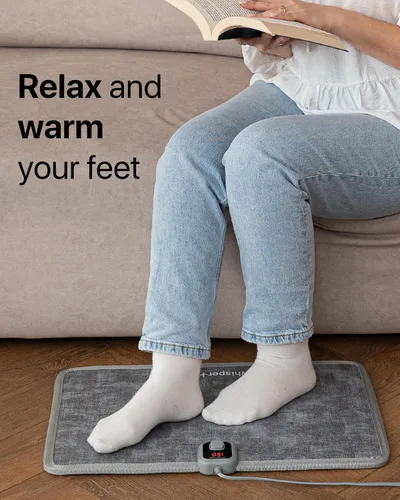 Vista 2 de Alfombrilla eléctrica con calefacción WhisperHeat™ – Alfombra eléctrica activada al tocar y calentador de pies y suelo - Calefacción silenciosa