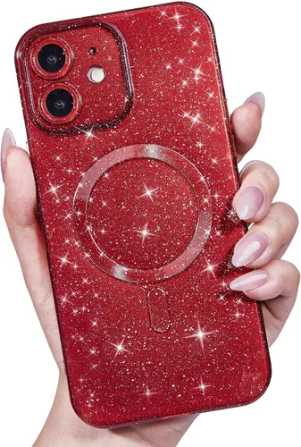 Vista 61 de LoeoeL Funda para iPhone 12 con Purpurina Compatible con Magsafe, Femenina Linda Brillante Magnética Mag Safe Bonita Funda para Teléfono