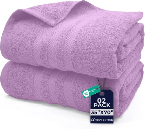 Vista 12 de DAN RIVER Paquete de 2 toallas de baño extra grandes de 35 x 70 pulgadas, toallas de baño grandes para adultos, juego de toallas de gran