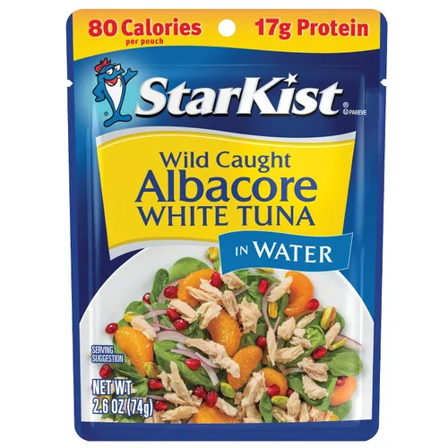Vista 12 de StarKist Albacore - Bolsa de agua de atún blanco de 6.4 onzas (paquete de 12) 19g Protein Per Serving, Gluten Free, Soy Free, Ready to Eat, No