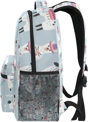 Vista 4 de senya Mochila escolar de piña rosa para estudiantes, adolescentes y niñas, Patrón 2, Mochilas Daypack
