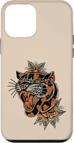 Vista 16 de American Traditional Panther with Hearts Old School Tattoo Case para iPhone 17