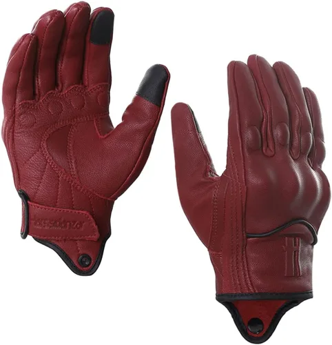 Vista 12 de Harssidanzar Guantes de moto para mujer, guantes de cuero para motocicleta, guantes de motocicleta, carreras de carretera, ciclismo, escalada