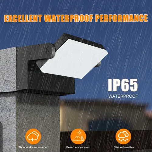 Vista 6 de Juyace Reflectores LED de 60W para Exteriores Luminaria de Pared Sin Fotocélula Equipos de Iluminación para Casa Rotacional 360° 6000lm 5000K IP65