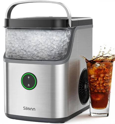 Vista 19 de Silonn Máquina de hielo Nugget con asa de transporte, 36 lbs/24H Negro