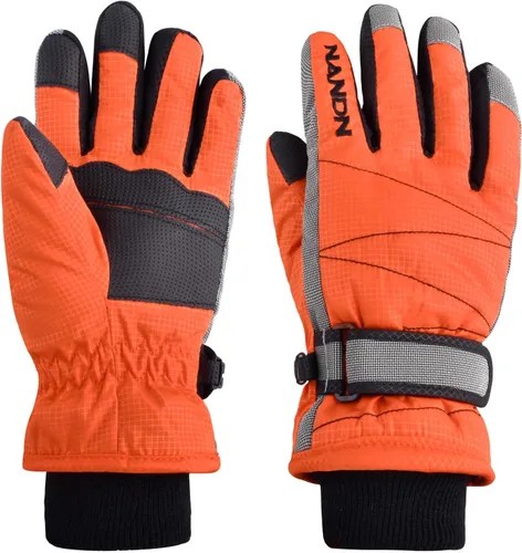 Vista 18 de Kids Ski Snow Gloves, Waterproof Winter Mittens for Boys Girls #01 azul