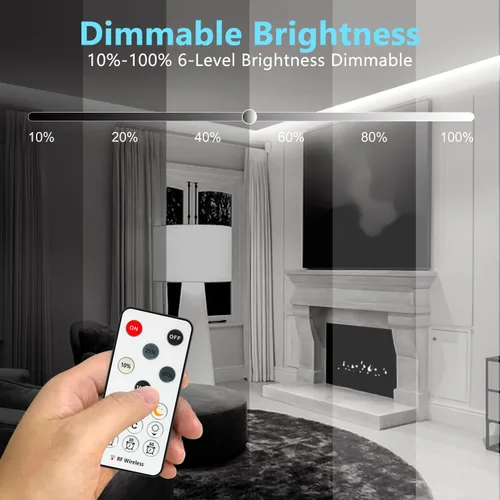 Vista 2 de Wefomey Tira de luces LED blancas, tira de luces LED regulables de 24 V de 131 pies, 6500 K, luz blanca brillante, cinta de luces flexibles