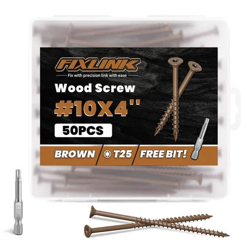 Vista 11 de Tornillos para madera de 2-1/2 pulgadas, tornillos para terraza FIXLINK #10 x 2-1/2", 310 piezas, recubiertos con epoxi, broca de estrella T25