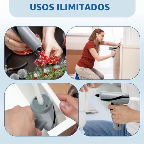 Vista 3 de Krightlink Pistola de pegamento caliente inalámbrica, kit de pistola de pegamento caliente recargable de precalentamiento rápido con 30 barras
