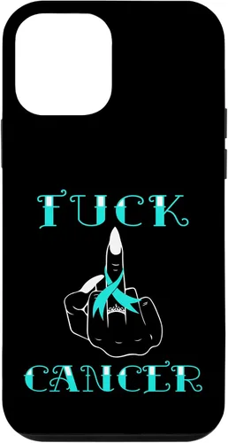 Vista 16 de Fuck Cancer Tattoos Survivor Teal Ribbon Ovarian Cancer Case for iPhone 16