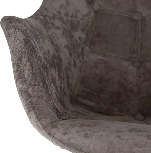 Vista 6 de LeisureMod Willow Velvet - Mecedora pequeña de terciopelo - marrón cedro, base Eiffel - Mecedora compacta para guardería, sala de estar o dormitorio