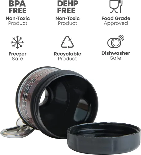 Vista 3 de Smartshake Whey2Go - Recipiente de almacenamiento de proteína negra en polvo de 1.76 oz, embudo de botella agitadora sin BPA para proteína de suero