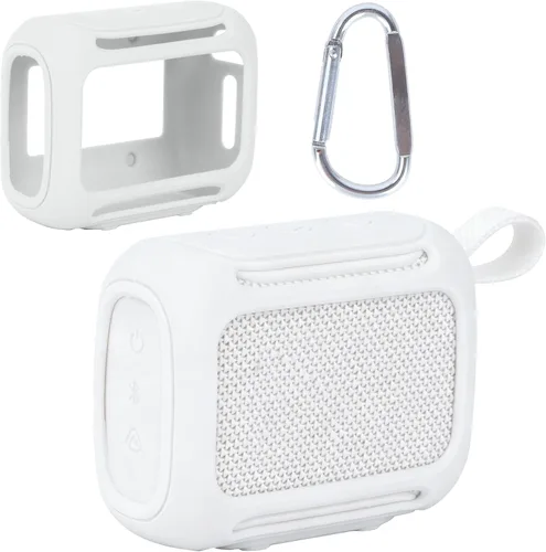 Vista 21 de Funda de silicona Lebakort compatible con altavoz portátil JBL GO 4 (Funda negra)