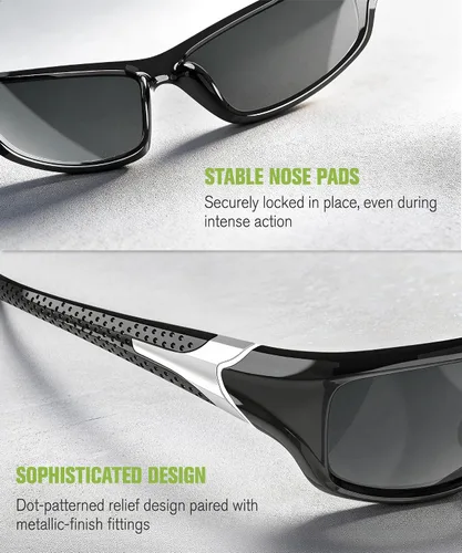Vista 4 de Gafas de sol polarizadas para hombre, gafas de sol con protección UV400 para conducir, golf, pesca, correr