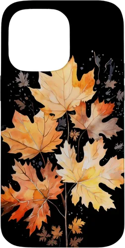 Vista 21 de iPhone 16 Autumn Leaves Watercolor Art Fall Season Thanksgiving Case