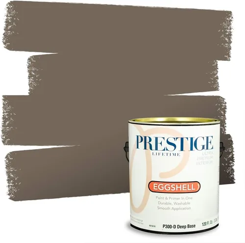 Vista 37 de PRESTIGE Pinturas Pintura Exterior e Imprimación en Uno, 1 Galón, Mate, Combinación Comparable de Sherwin Williams* Black Magic* SW6991-PCM