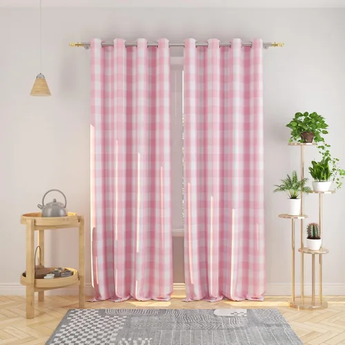 Vista 98 de Cortinas de 24 pulgadas de largo con diseño Buffalo Check Gingham Plaid para ventanas de cocina y baño, tratamiento para ventanas con 2 paneles