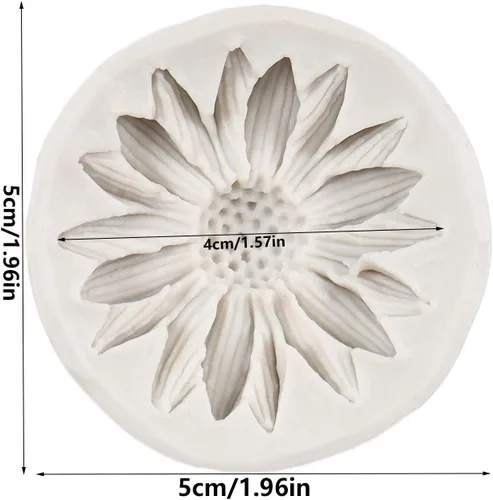 Vista 3 de Moldes de silicona de girasol, molde de fondant de flores de crisantemo para decoración de pasteles, decoración de cupcakes, caramelo de chocolate