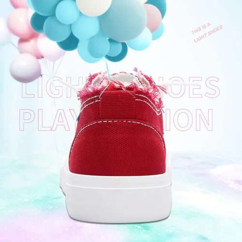 Vista 4 de Obtaom Play Tenis de lona para mujer, sin cordones, a la moda, blanco desgastado y estampado de leopardo