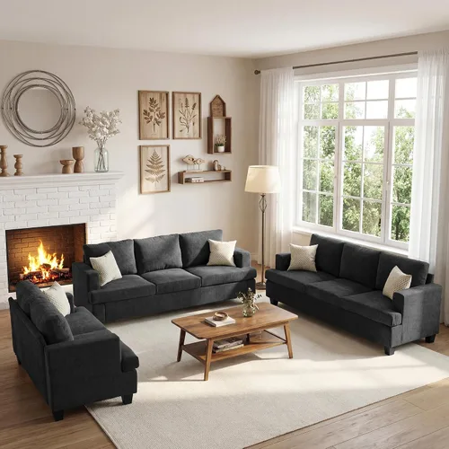 Vista 26 de Apicizon Cloud Couches Juegos de Muebles para Sala de Estar, Juego de Sofá Loveseat de 2 Plazas y Sofá de 3 Plazas para Dormitorio, Cómodo Sofá Cama
