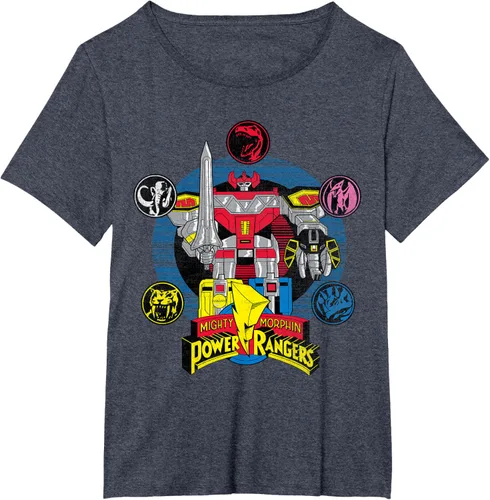Vista 65 de Power Rangers Camiseta Megazord Asfalto