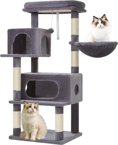 Vista 12 de Taoqimiao - Árbol para gatos, torre de 38.5 pulgadas para gatos de interior, adecuada para gatitos con lujoso condominio para gatos con cestas