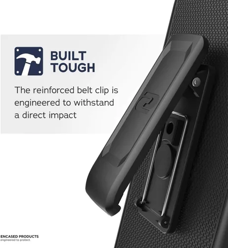 Vista 5 de Encased Rebel Series - Funda protectora resistente con clip para cinturón (2021) diseñada para Samsung Galaxy S21 Ultra - Negro