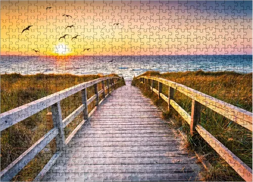 Vista 8 de MyPuzzle Sunset On Dune Beach in The North Sea - Rompecabezas de 100 piezas prémium para adultos