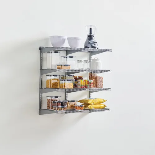 Vista 3 de Rubbermaid Sistema de estantes de organización de despensa de 36 pulgadas, montaje directo en pared, 4 estantes y kit de accesorios de montaje