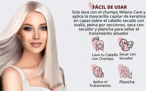 Vista 6 de Tratamiento alisador de cabello con queratina - Sistema profesional de salón con champú aclarador, Dolce 4 onzas líquidas