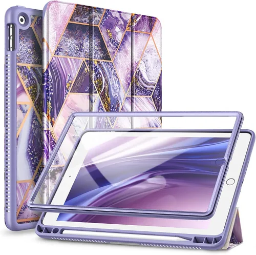 Vista 9 de SURITCH para iPad de 9ª/8ª/7ª generación, Funda iPad 10.2, [Protector de Pantalla Integrado] [Soporte para Lápiz] Funda de Cuero Ligera Cubierta