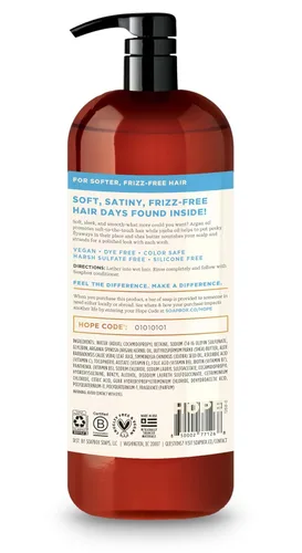 Vista 7 de Juego de Champú y Acondicionador de Argán Soapbox, Voluminizador, Vegano, Protege el Color, Libre de Sulfatos Agresivos y Siliconas, 1 Litro Cada